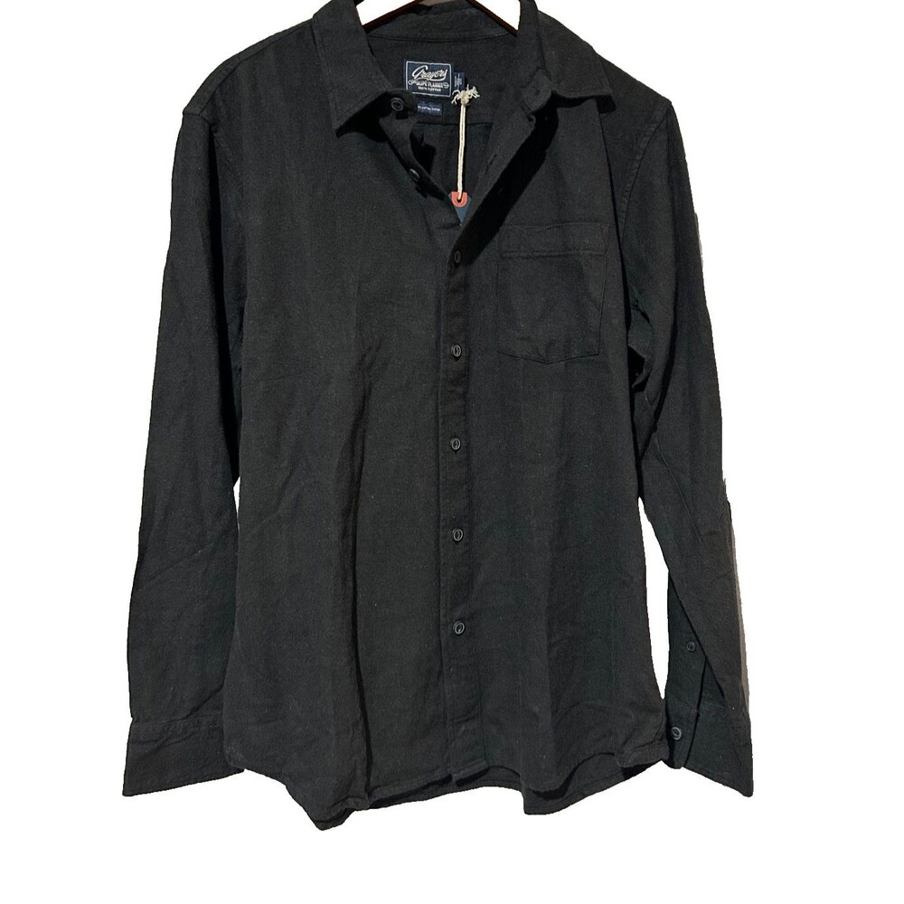 Grayers Men’s NWT Belvedere Heather Lux Flannel Button Down Shirt size M Black